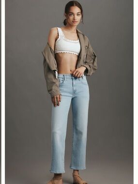 MOTHER The Mid Rise Rambler Zip Ankle Straight Leg Jeans